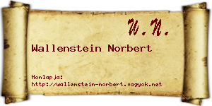 Wallenstein Norbert névjegykártya