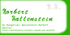 norbert wallenstein business card